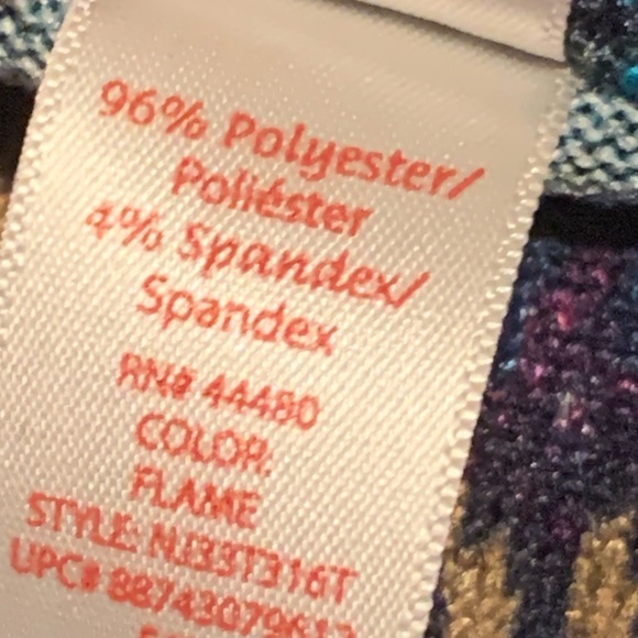 Cute colorful comfy Chevron stripe print dress sz L denim top shirt blue purple - Picture 13 of 16